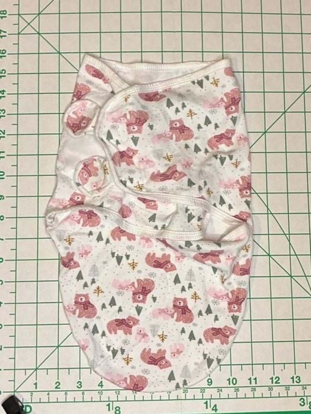 Hudson Baby Quilted Cotton Swaddle Wrap, Winter Forest Bear Pattern